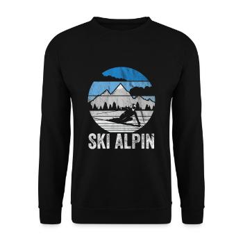 Ski Alpin Wintersport - Unisex Pullover - Schwarz - Vorne - Alina (178cm) & Michal (187cm)