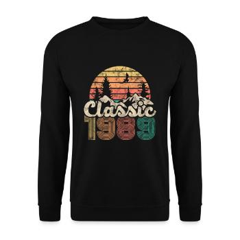 Birthday vintage 1989 retro - Unisex Sweatshirt - black - Front - Alina (178cm) & Michal (187cm)