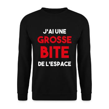 cadeau beauf grosse bite de l'espace - Sweat-shirt Unisexe - noir - Devant - Alina (178cm) & Michal (187cm)