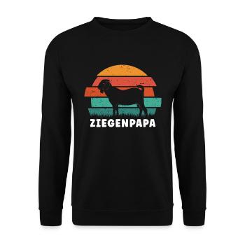 Ziegenpapa Ziege Ziegenbock Ziegenzucht - Unisex Pullover - Schwarz - Vorne - Alina (178cm) & Michal (187cm)