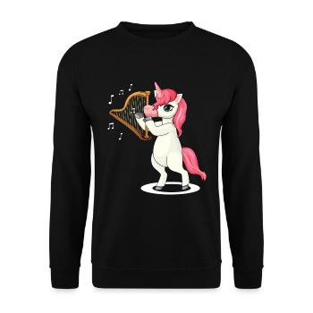 Conception de harpe pour harpiste et joueur de harpe - Sweat-shirt Unisexe - noir - Devant - Alina (178cm) & Michal (187cm)