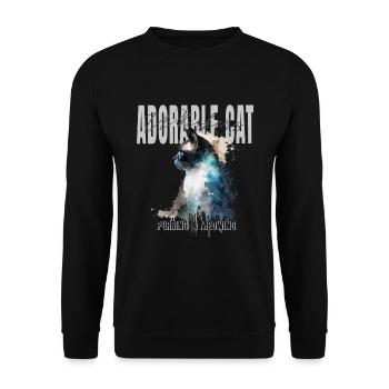 Adorable Cat - Whiskers in Art - Unisex Sweatshirt - black - Front - Alina (178cm) & Michal (187cm)