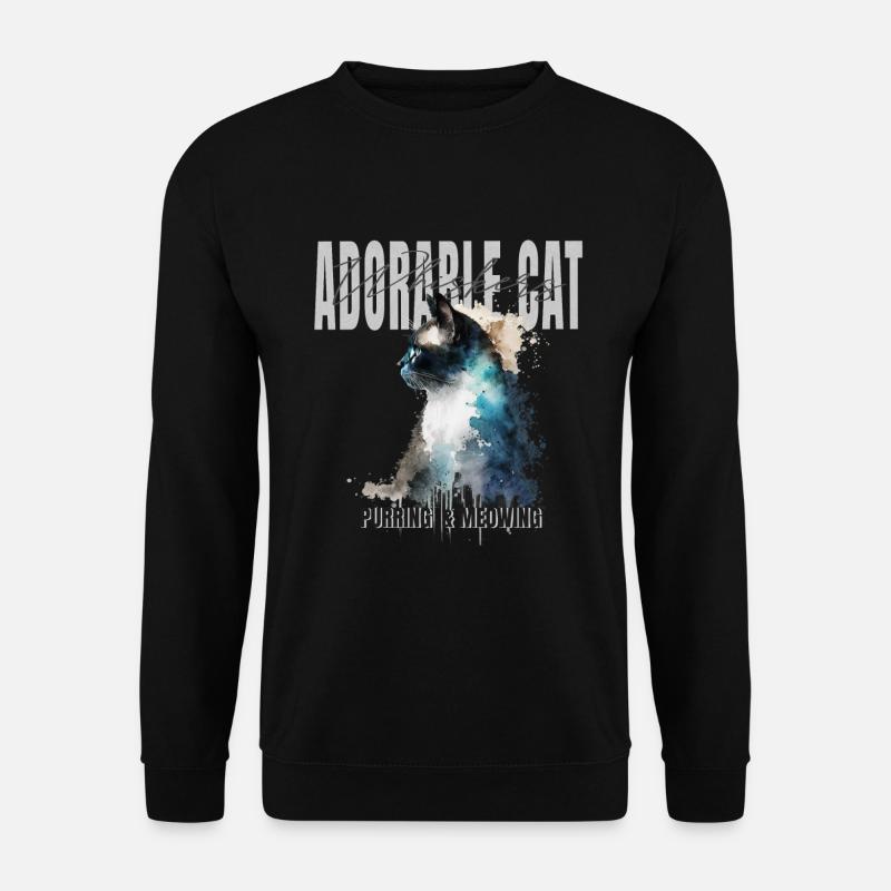 Adorable Cat - Whiskers in Art - Unisex Pullover - Schwarz