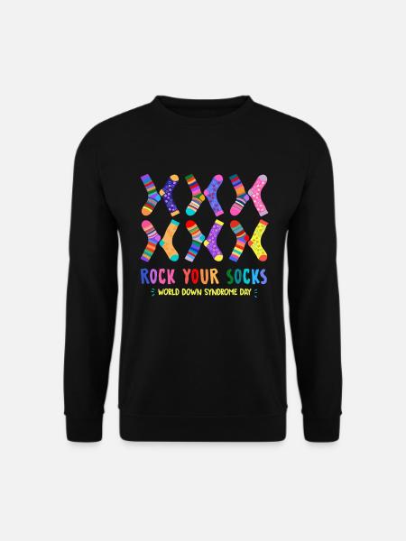 Rock Your Socks World Down Syndrome Awareness Day - Unisex Pullover - Schwarz