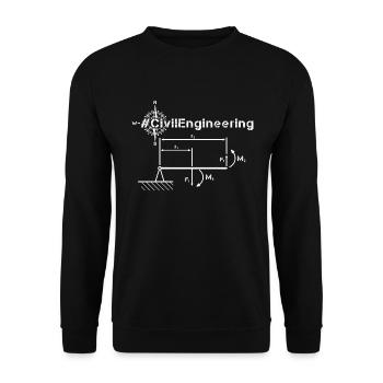 Bauingenieur Statiker - Unisex Pullover - Schwarz - Vorne - Alina (178cm) & Michal (187cm)