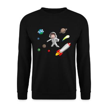 Space - Garçon astronaute - Sweat-shirt Unisexe - noir - Devant - Alina (178cm) & Michal (187cm)