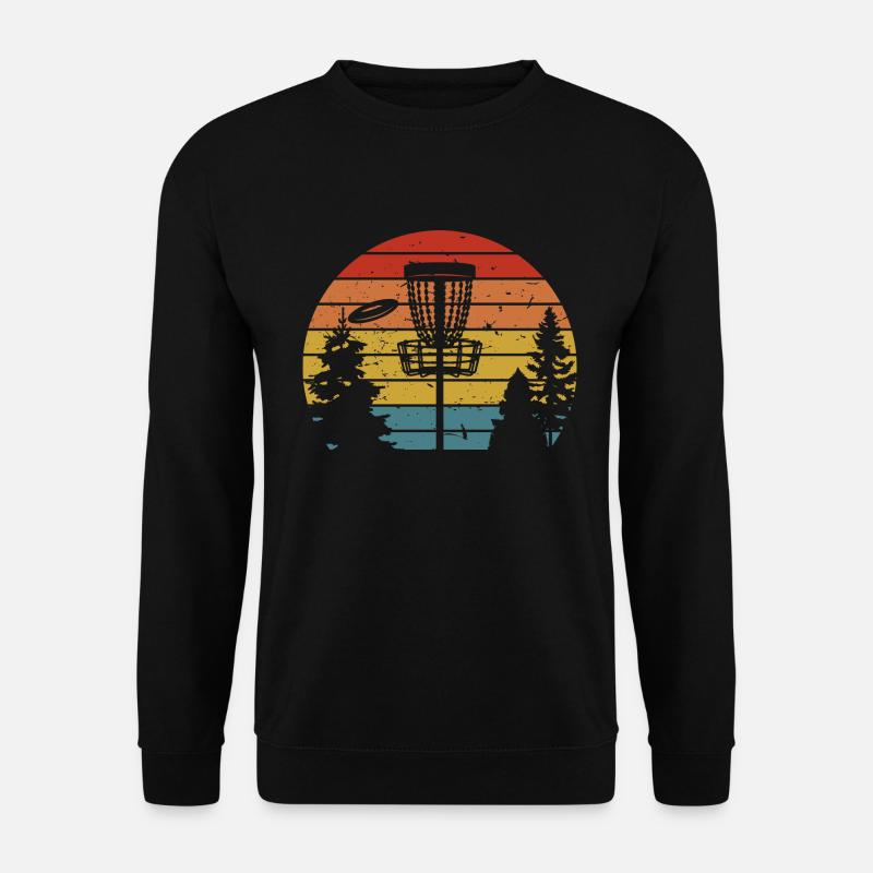 Retro Disc Golf Frisbee Disc Golf Course - Unisex Pullover - Schwarz
