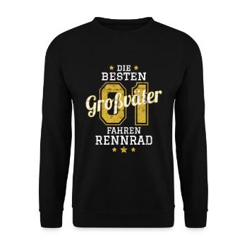 Opa Rennrad - Unisex Pullover - Schwarz - Vorne - Alina (178cm) & Michal (187cm)