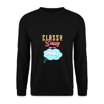 CLASSY, SASSY and a bit SMARTassy - Unisex Pullover - Schwarz - Vorne - Alina (178cm) & Michal (187cm)