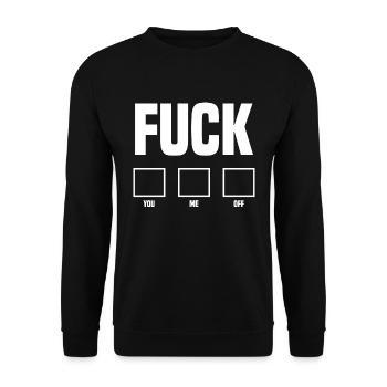 Fuck You Me Off Drôle de blague - Sweat-shirt Unisexe - noir - Devant - Alina (178cm) & Michal (187cm)