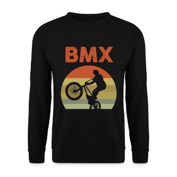 BMX Freestyle Sport Kinder und Herren - Unisex Pullover - Schwarz - Vorne - Alina (178cm) & Michal (187cm)