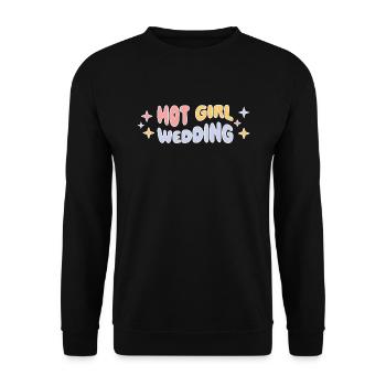 Hot Girl Wedding – Bachelor Party Trend Design - Unisex Sweatshirt - black - Front - Alina (178cm) & Michal (187cm)