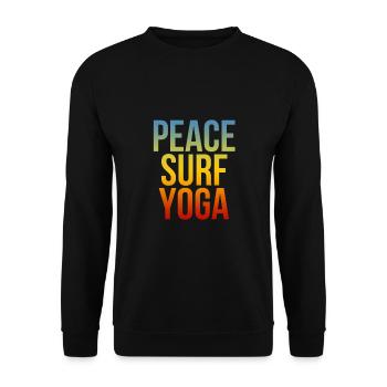 Peace Surf Yoga - Unisex Pullover - Schwarz - Vorne - Alina (178cm) & Michal (187cm)