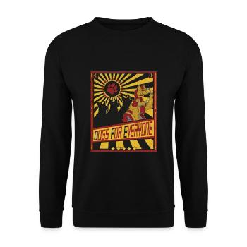 Dogs for everyone lustig retro Japan - Unisex Pullover - Schwarz - Vorne - Alina (178cm) & Michal (187cm)