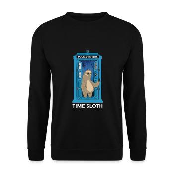 Time Sloth Time Travel Time Sloth - Unisex Sweatshirt - black - Front - Alina (178cm) & Michal (187cm)