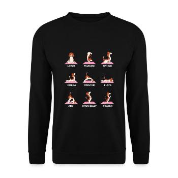 Dog yoga poses - Unisex Sweatshirt - black - Front - Alina (178cm) & Michal (187cm)