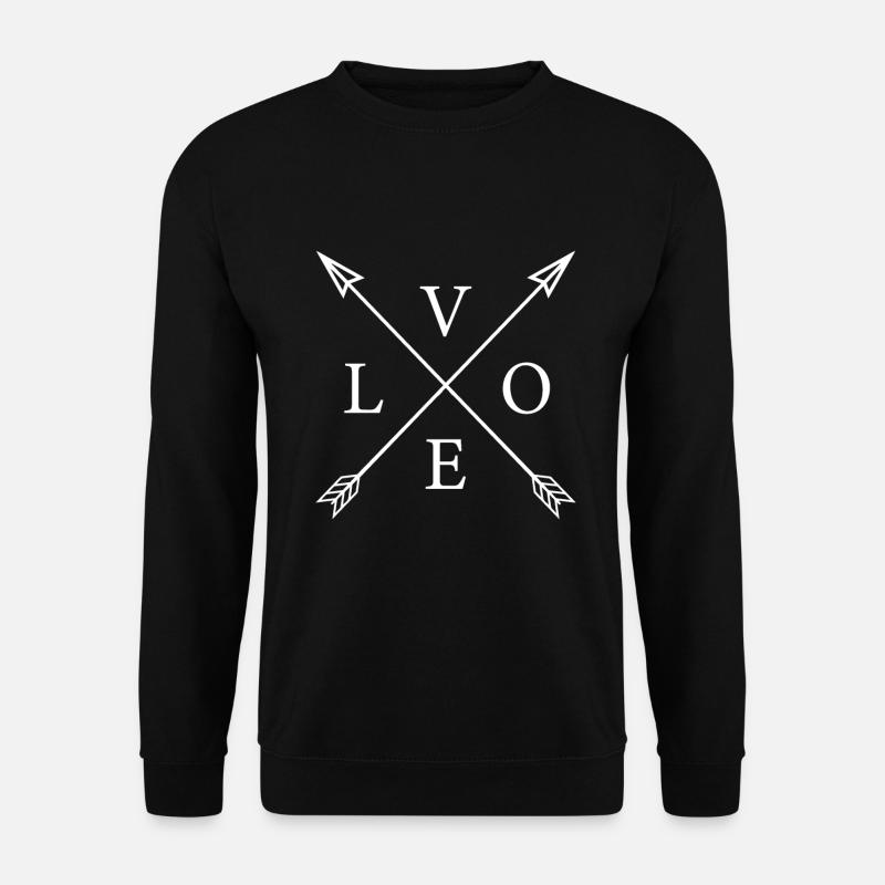 Liebespfeile Weiß Auf Schwarzem - Unisex Pullover - Schwarz