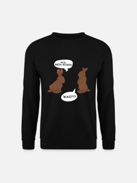 Lustiger Hase Kaninchen aus Schokolade Hasen - Unisex Pullover - Schwarz