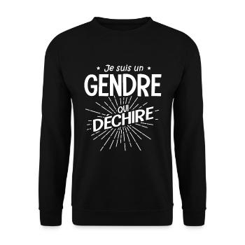 gendre qui déchire cadeau humour gendre beau fils - Sweat-shirt Unisexe - noir - Devant - Alina (178cm) & Michal (187cm)