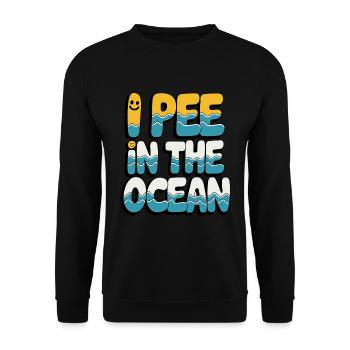 Cheeky I Pee in the Ocean Wave Typography - Unisex Sweatshirt - black - Front - Alina (178cm) & Michal (187cm)