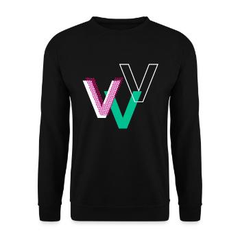 Lettre V - Sweat-shirt Unisexe - noir - Devant - Alina (178cm) & Michal (187cm)