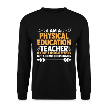 Ich bin ein Sportlehrer wie ein normaler Lehrer - Unisex Pullover - Schwarz - Vorne - Alina (178cm) & Michal (187cm)