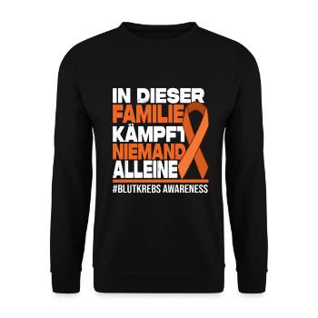 Niemand Kämpft Alleine Familie - Blutkrebs - Unisex Pullover - Schwarz - Vorne - Alina (178cm) & Michal (187cm)