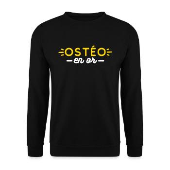 ostéo en or. ostéopathe - Sweat-shirt Unisexe - noir - Devant - Alina (178cm) & Michal (187cm)