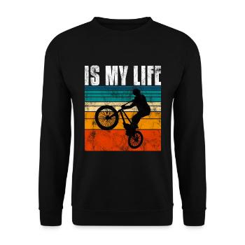 BMX is my life Bike Bike Bicycle Motocross - Unisex Sweatshirt - black - Front - Alina (178cm) & Michal (187cm)