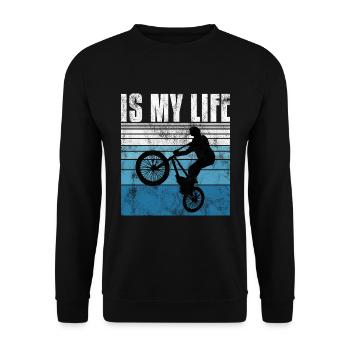 BMX is my life Bike Bike Bicycle Motocross - Unisex Sweatshirt - black - Front - Alina (178cm) & Michal (187cm)
