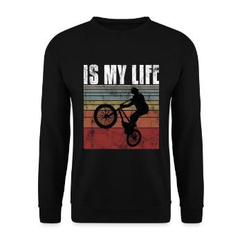 BMX is my life Bike Bike Bicycle Motocross - Unisex Sweatshirt - black - Front - Alina (178cm) & Michal (187cm)