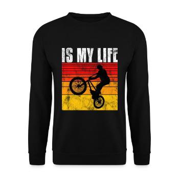 BMX is my life Bike Bicycle Motocross - Unisex Sweatshirt - black - Front - Alina (178cm) & Michal (187cm)