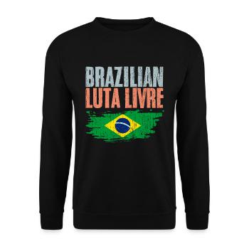 Arts Martiaux Brésiliens Rétro Luta Livre A - Sweat-shirt Unisexe - noir - Devant - Alina (178cm) & Michal (187cm)