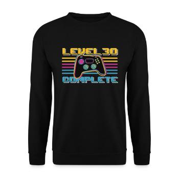 30 ans Niveau 30 Joueur complet de 30 ans - Sweat-shirt Unisexe - noir - Devant - Alina (178cm) & Michal (187cm)