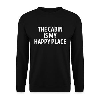 The Cabin Is my Happy Place Outdoors - Unisex Sweatshirt - black - Front - Alina (178cm) & Michal (187cm)