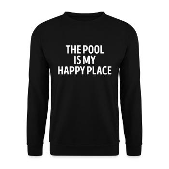 The Pool Is my Happy Place Swimming - Unisex Sweatshirt - black - Front - Alina (178cm) & Michal (187cm)