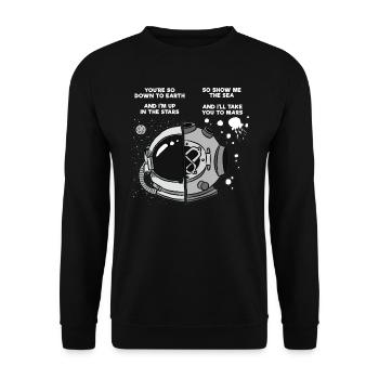 Fun Motive T-Shirts Tauchen Spaceman - Unisex Pullover - Schwarz - Vorne - Alina (178cm) & Michal (187cm)