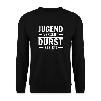 La jeunesse a soif! Anniversaire chemise anniversaire - Sweat-shirt Unisexe - noir - Devant - Alina (178cm) & Michal (187cm)
