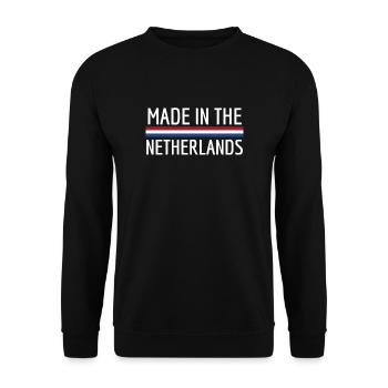 Made in the Netherlands Holland Dutch Koningsdag - Unisex Pullover - Schwarz - Vorne - Alina (178cm) & Michal (187cm)