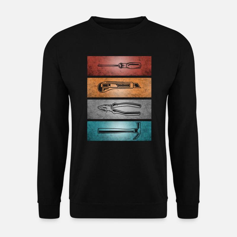 Vintage Werkstatt und Handwerker Werkzeuge - Unisex Pullover - Schwarz