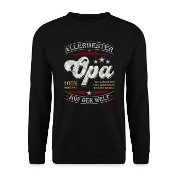 Allerbester Opa - Unisex Pullover - Schwarz - Vorne - Alina (178cm) & Michal (187cm)