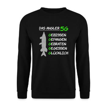 Angler 5G - Unisex Pullover - Schwarz - Vorne - Alina (178cm) & Michal (187cm)