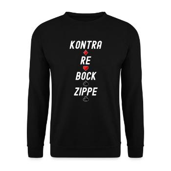Skat Reizen - Kontra Re Bock Zippe - Unisex Pullover - Schwarz - Vorne - Alina (178cm) & Michal (187cm)