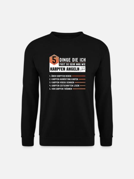 Anglerwitze Karpfen Angeln - Unisex Pullover - Schwarz