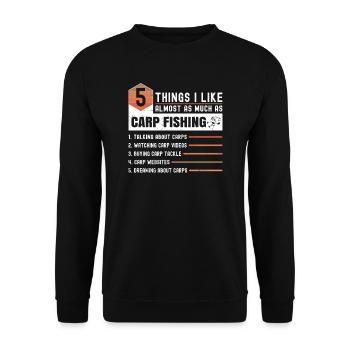 Carp Fishing Saying - Unisex Sweatshirt - black - Front - Alina (178cm) & Michal (187cm)