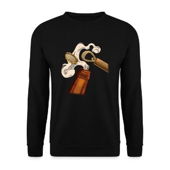 Open beer - Unisex Sweatshirt - black - Front - Alina (178cm) & Michal (187cm)
