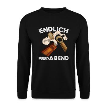 Endlich Feierabend Bier - Unisex Pullover - Schwarz - Vorne - Alina (178cm) & Michal (187cm)