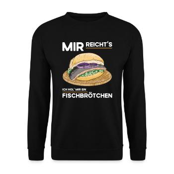 Fischbrötchen Imbiss - Unisex Pullover - Schwarz - Vorne - Alina (178cm) & Michal (187cm)
