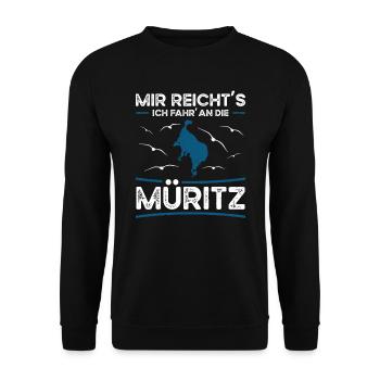 Mir Reichts Ich Fahr An Die Müritz - Unisex Pullover - Schwarz - Vorne - Alina (178cm) & Michal (187cm)