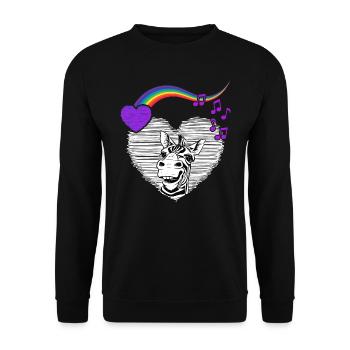 LGTB Zebra Rainbow Pride queer Zebra Fur - Sweat-shirt Unisexe - noir - Devant - Alina (178cm) & Michal (187cm)